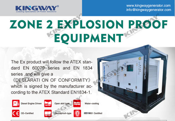 Offshore Platform Canopy 25kva 400v 50hz 3 phase 4 wire explosion proof diesel engine ATEX certified zone 2 offshore generator