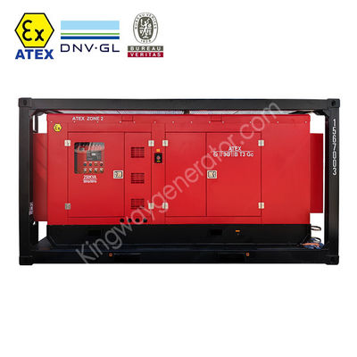 OEM Customized ATEX 3phase 200kw zone2 explosion proof diesel generator set DNVGL 2.7-1 skid frame platform service engine