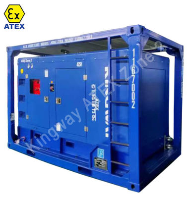 OEM Customized ATEX 3phase 200kw zone2 explosion proof diesel generator set DNVGL 2.7-1 skid frame platform service engine