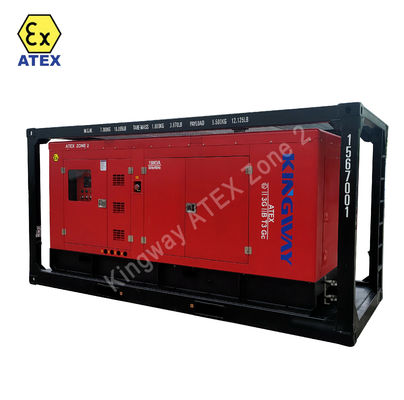 OEM Customized ATEX 3phase 200kw zone2 explosion proof diesel generator set DNVGL 2.7-1 skid frame platform service engine