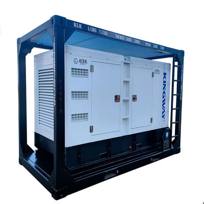ATEX certification 3phase 200kw 250kva zone2 explosion proof diesel generator set DNVGL 2.7-1 skid frame platform service engine
