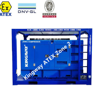 Atex Zone 1 Zone 2  Explosion Proof  375cfm  air compressor with DNV2.7-1 lifting frame and flame arrestor for oil &amp; gas  fields