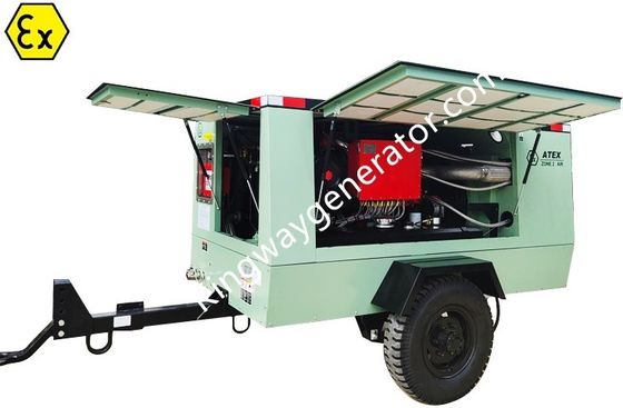 Atex Zone 1 Zone 2  Explosion Proof  375cfm  air compressor with DNV2.7-1 lifting frame and flame arrestor for oil &amp; gas  fields
