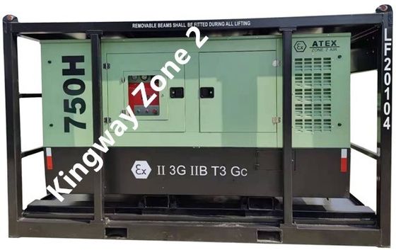 Atex Zone 1 Zone 2  Explosion Proof  375cfm  air compressor with DNV2.7-1 lifting frame and flame arrestor for oil &amp; gas  fields