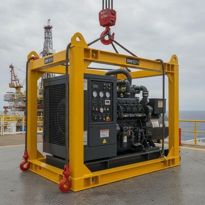 200KVA T3 Temperature Class ATEX Zone 2 Diesel Generator Set with DNV 2.7-1 Offshore Lifting Frame
