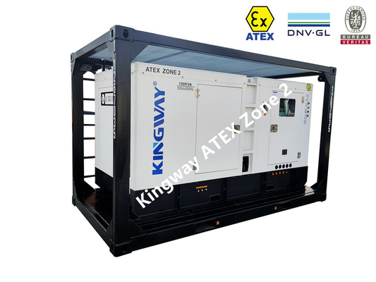 ATEX Certified Zone 2 60KVA Silent Diesel Generator Set Integrated Lifting Frame