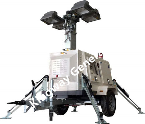 9m Lifting Height 230V Mobile LED Light Tower From Construction Sites