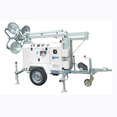 Mining Diesel Light Tower Adjustable With 4 Stable Legs Vertical Retractable Mast