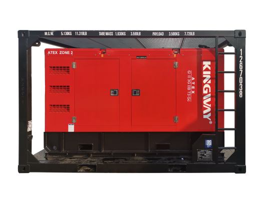 500KVA Kingway ATEX Zone 2 T3 Explosion Proof Silent Diesel Generator With DNV Certified Lifting Frame